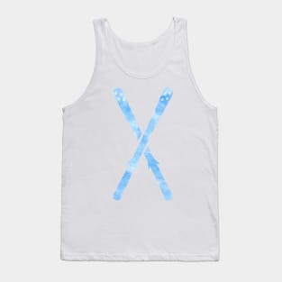 Snow Skis Light Blue Tank Top